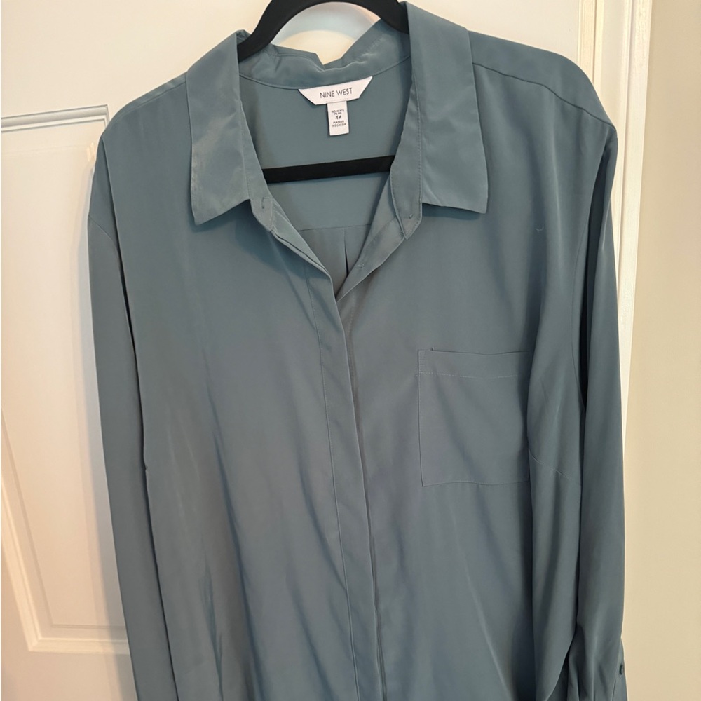 Nine West 4X Sage Blouse